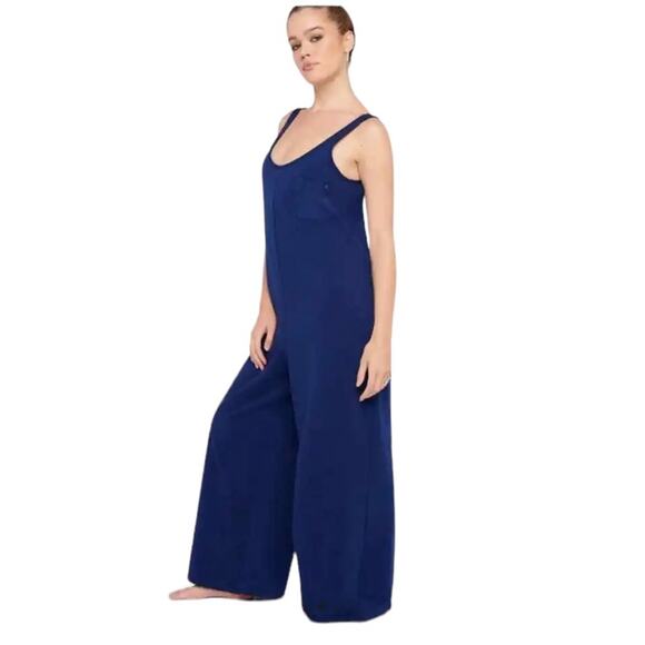 Savage X Fenty Navy Blue One Piece Sleeveless Wide Leg Jumpsuit Sz 1X - Picture 2 of 7